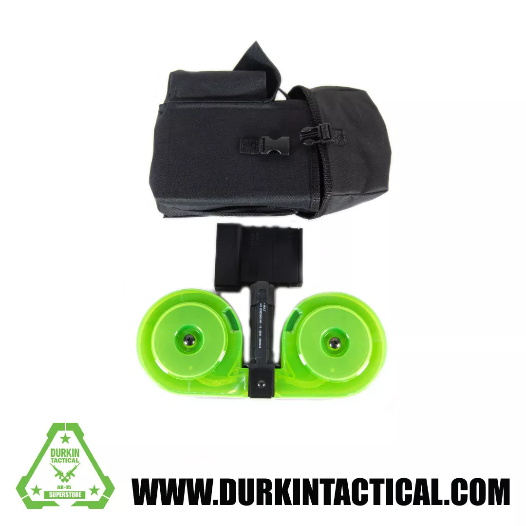 100 Round Black/Neon Green Drum Magazine