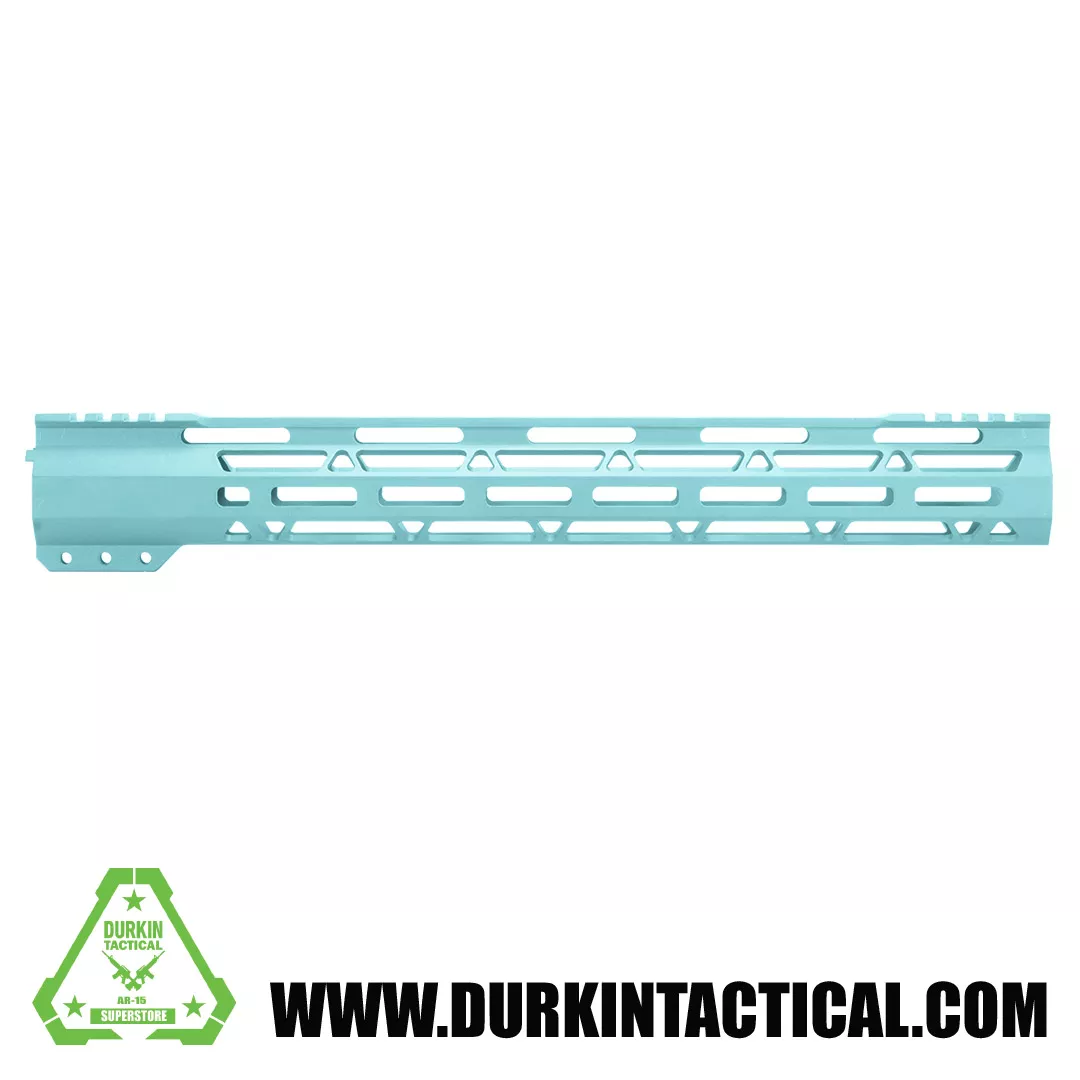 15″ Free Float, Split Top Rail, M-Lok, Handguard | Robin Egg Blue