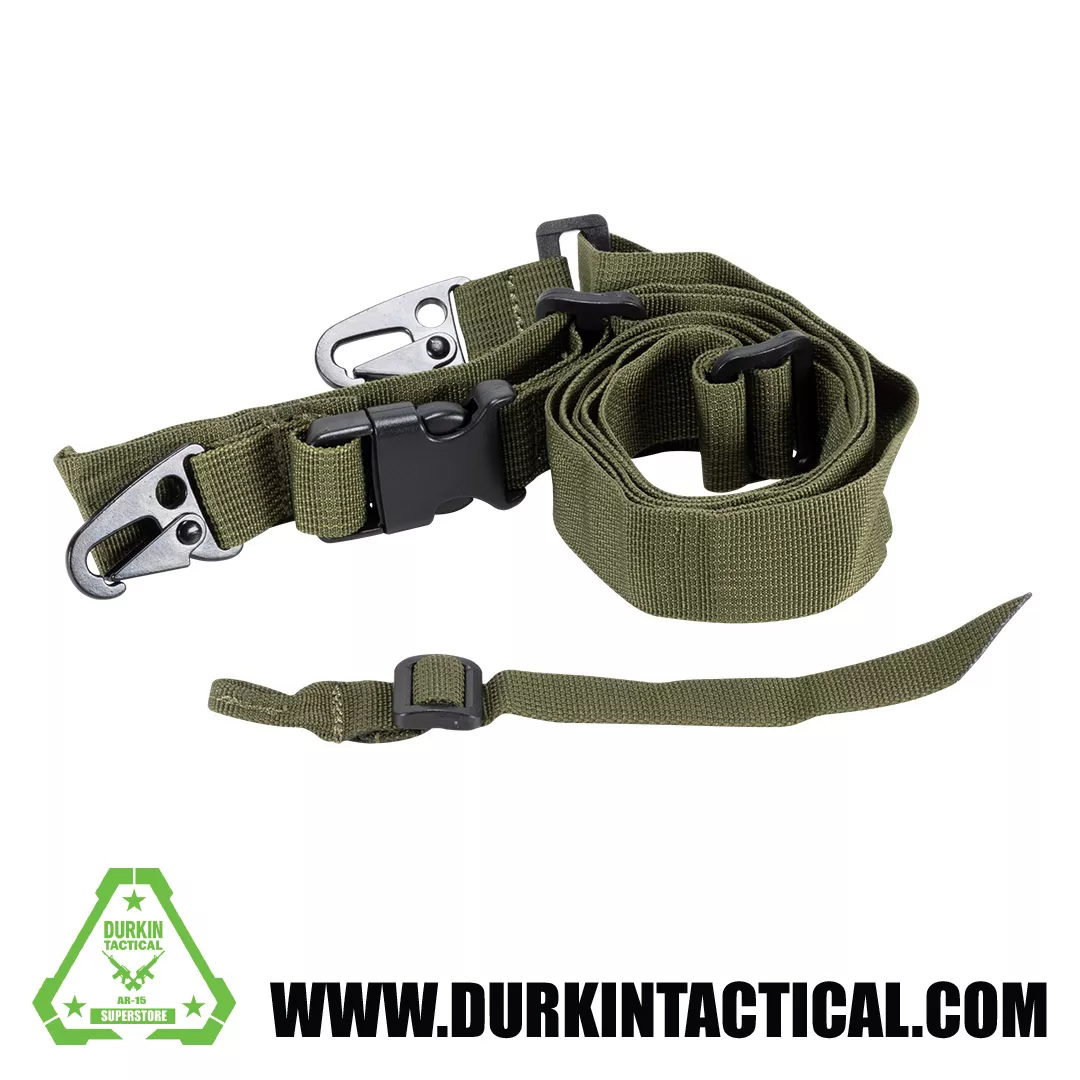 2 Point Adjustable Sling with Metal QD Snap Hook Adapter – OD Green