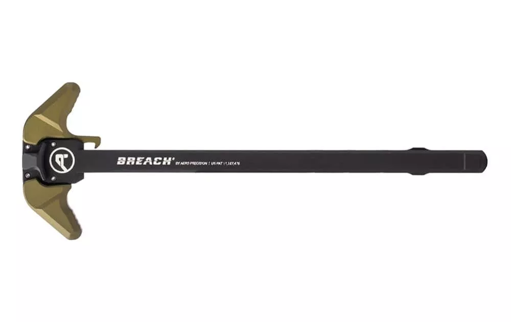 Aero Precision AR10 BREACH Ambi Charging Handle | Large Lever | OD Green / Black