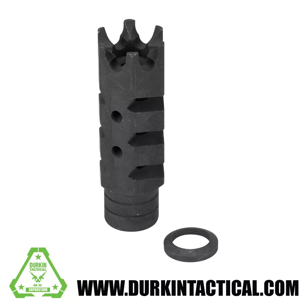 AR-15 1/2″x28 Shark Muzzle Brake w/ Crush Washer| Black