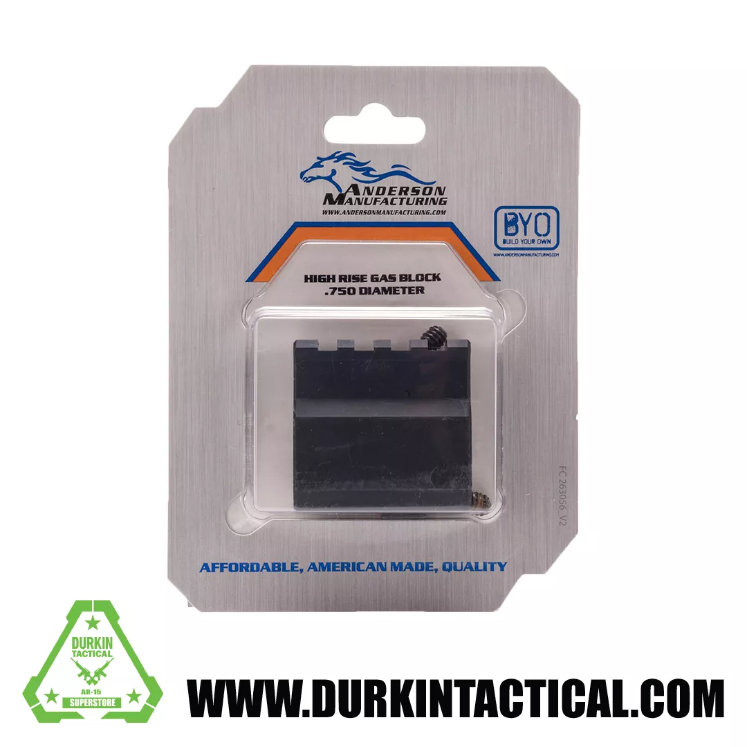 AR-15 .750 High Rise Rail, Aluminum Gas Block, Anodized Black