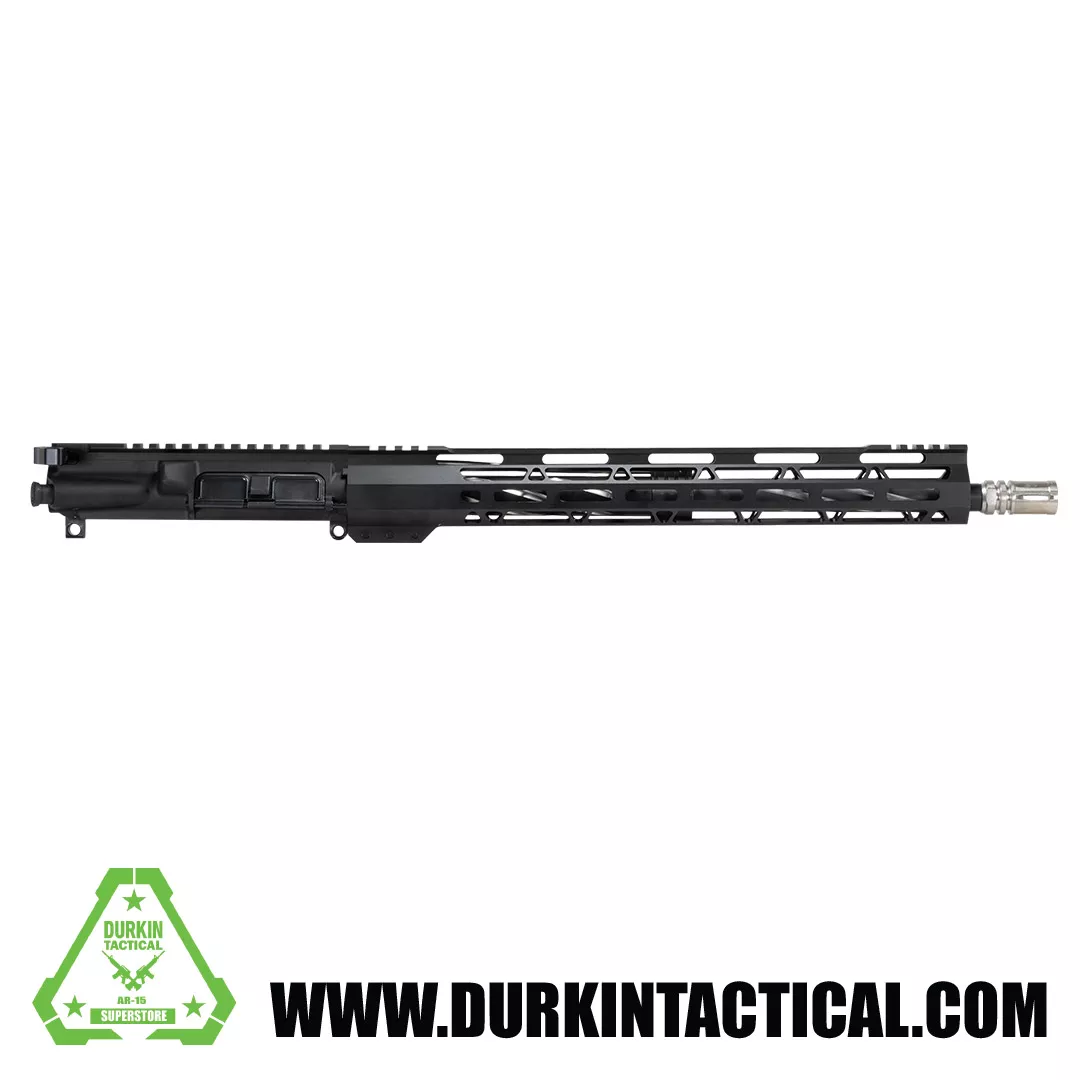 AR-15 Complete Upper Assembly, 16″ 416R Stainless Steel Black Nitride Barrel, 5.56 nato, Bear Claw Fluted w/ 15″ Rail