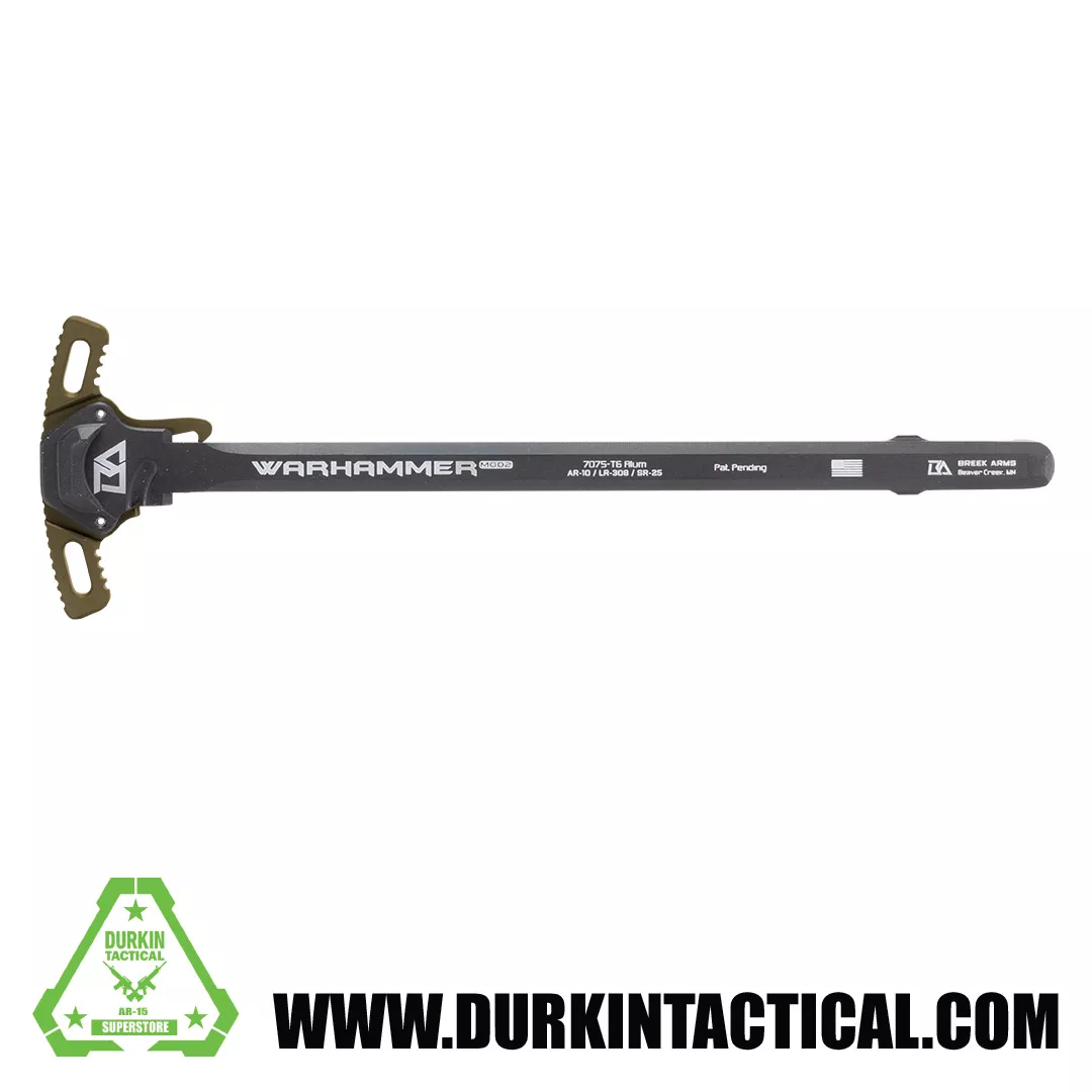 Breek Arms Warhammer Micro Mod2 AR-10 Ambidextrous Charging Handle- FDE