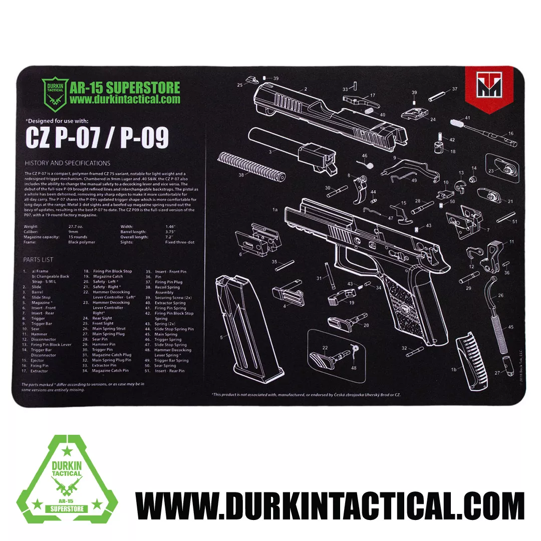 Durkin Tactical CZ P-07/P-09 Gun Cleaning Mat 17 X 11