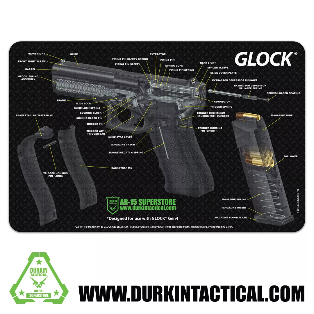 Durkin Tactical Glock – Cut Away Gun Cleaning Mat 17″ x 11″