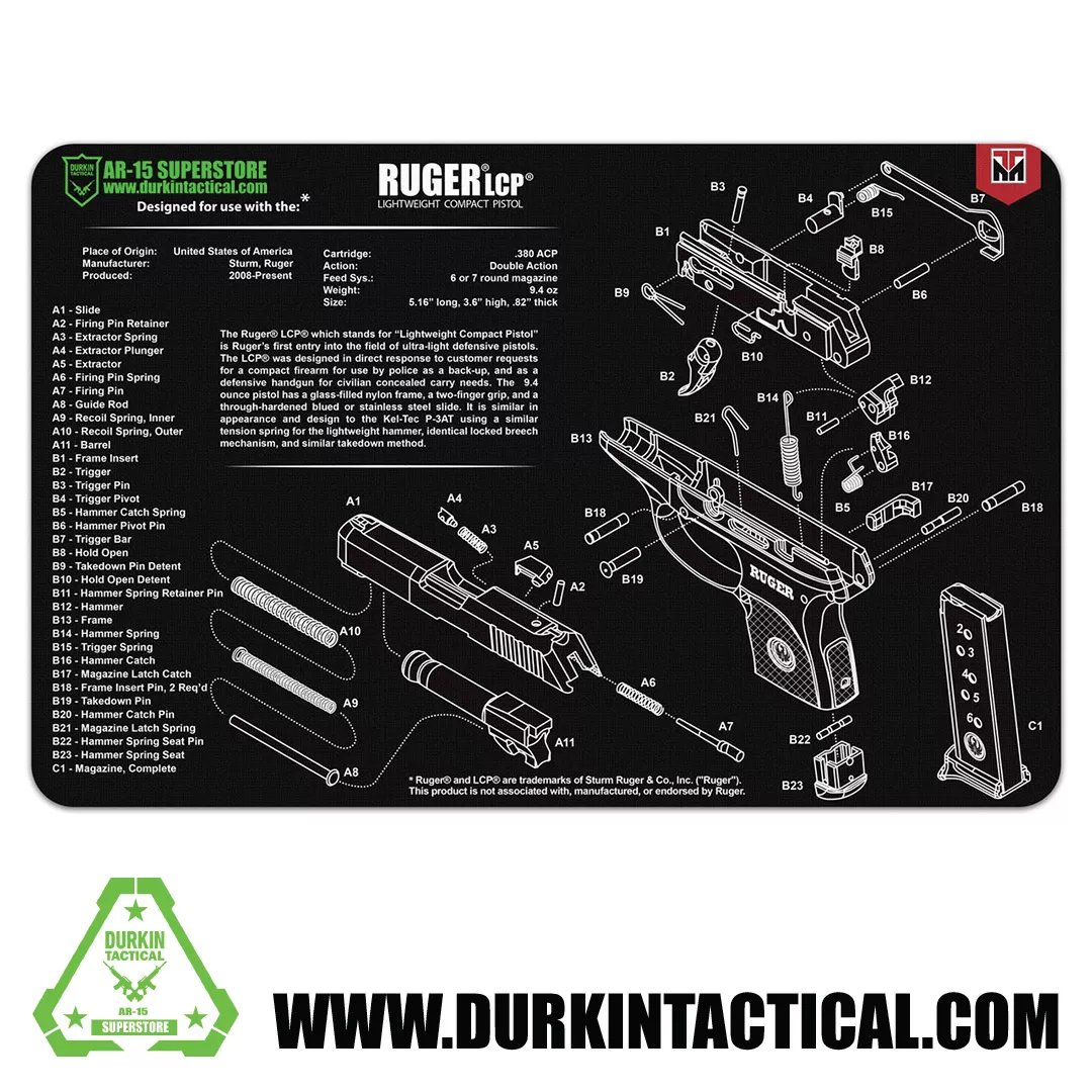 Durkin Tactical Ruger LCP Gun Cleaning Mat 17″ x 11″
