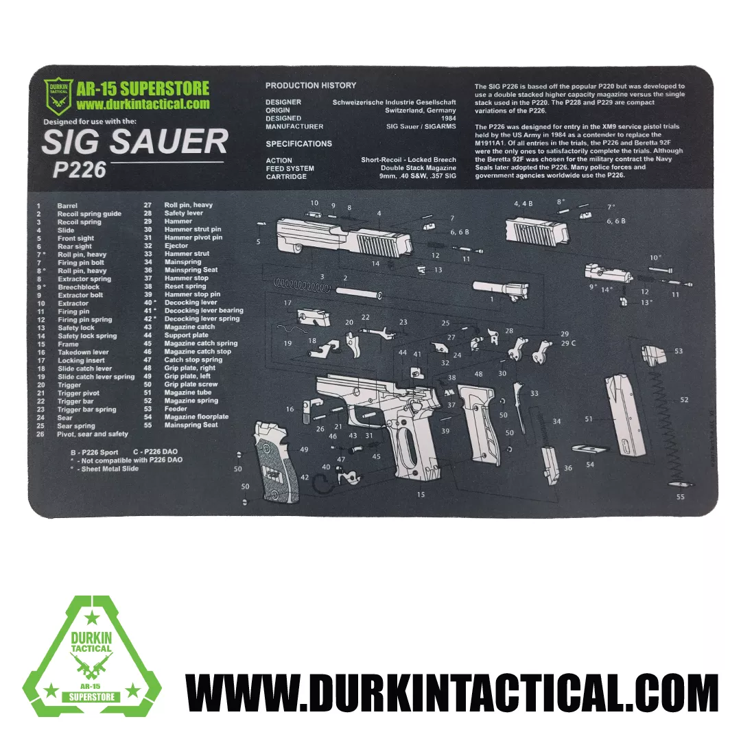 Durkin Tactical SIG Sauer P226 Black Gun Cleaning Mat