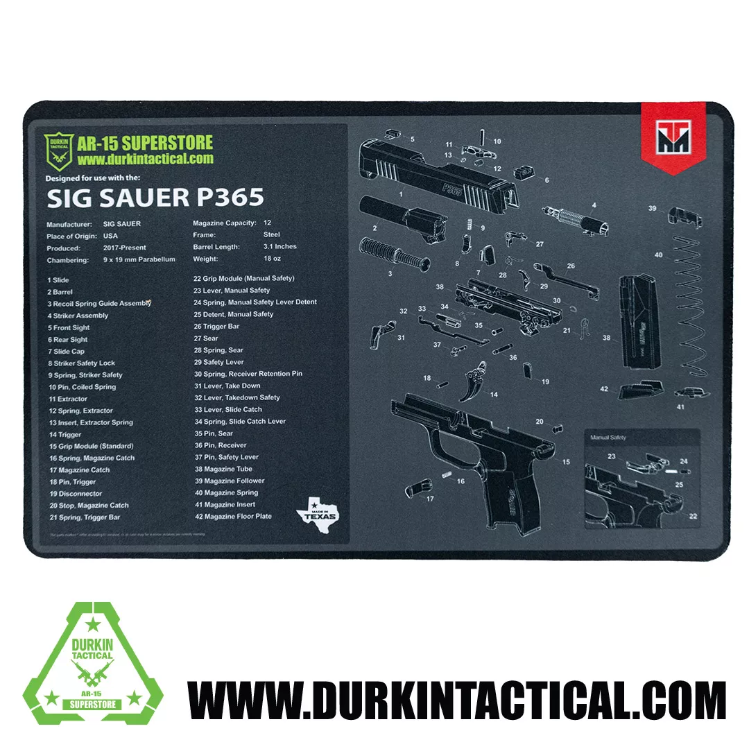 Durkin Tactical Sig Sauer P365 Gun Cleaning Mat 17″ x 11″