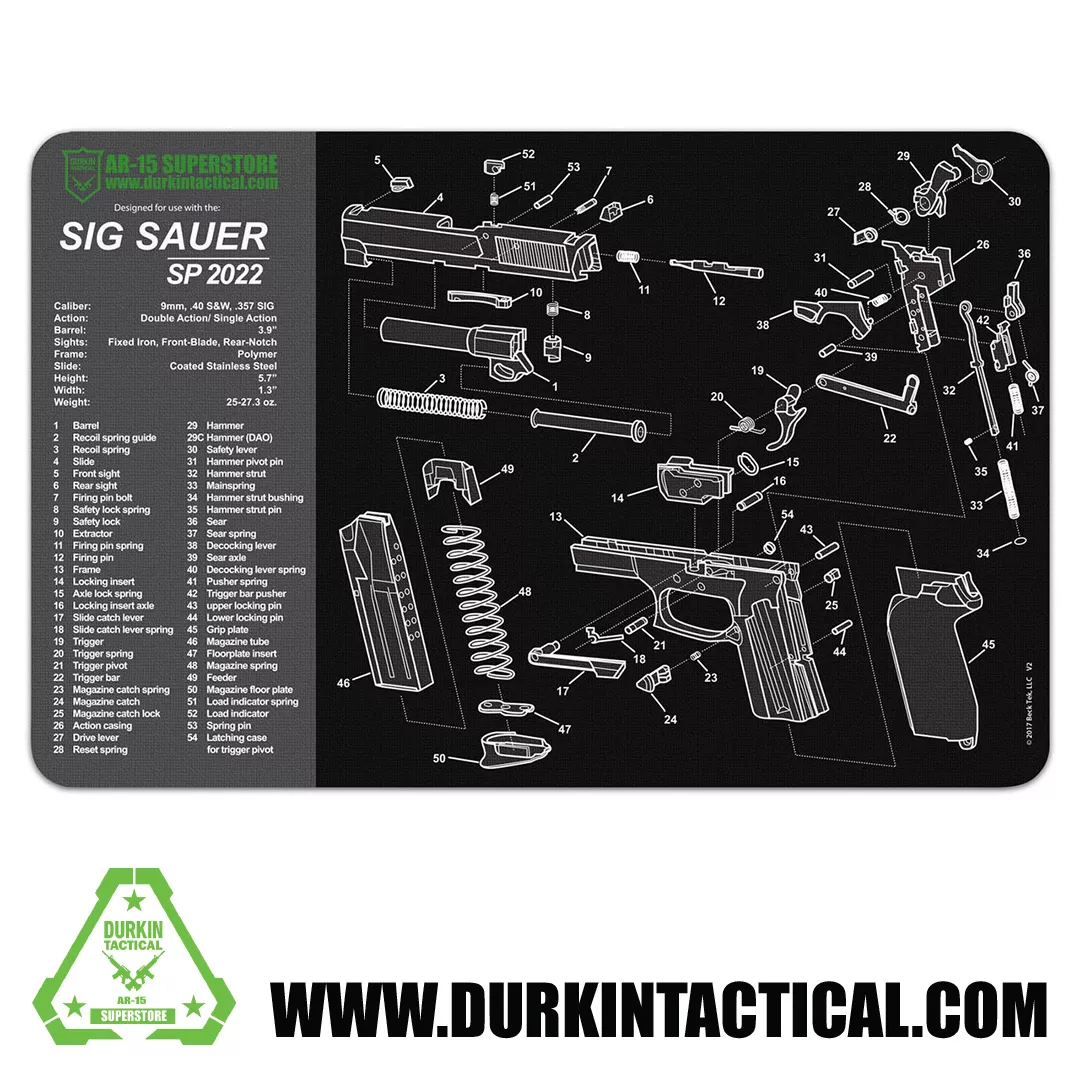 Durkin Tactical Sig Sauer SP2022 Gun Cleaning Mat 17″ x 11″