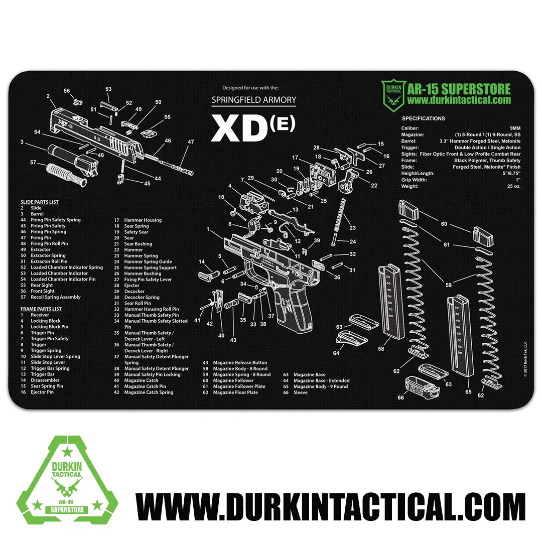 Durkin Tactical Springfield Armory XD(e) Gun Cleaning Mat 17″ x 11″