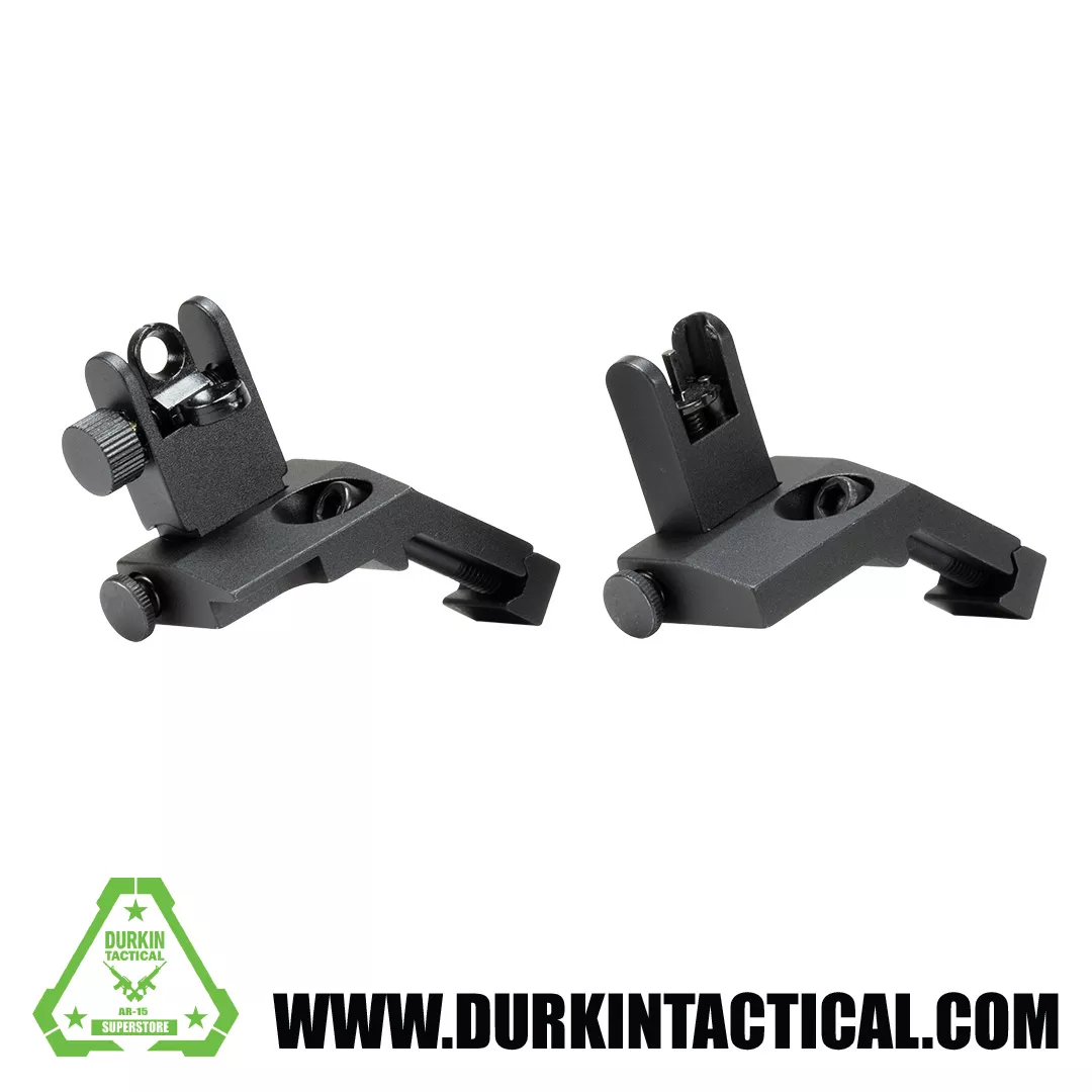 Front and Rear Flip Up 45 Degree Rapid Transition BUIS Backup Iron Sights