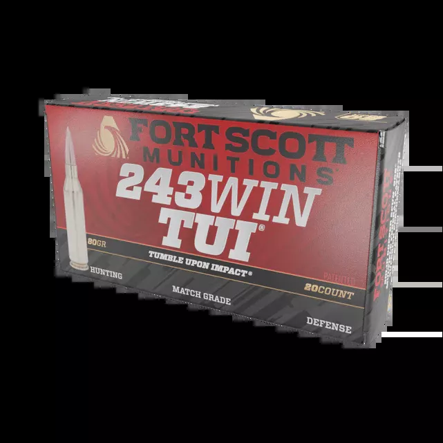 FSM, 243 Win SCS TUI, 80Gr Solid Copper Ammo (243-080-SCV)