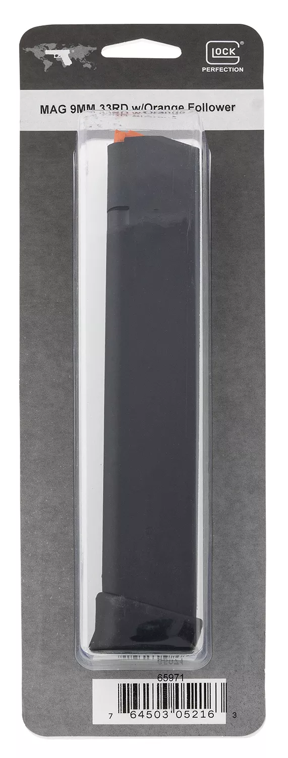 Glock OEM Pistol Magazine, Extended 33rd. 9mm, for Glock 17/34, Black (69571)