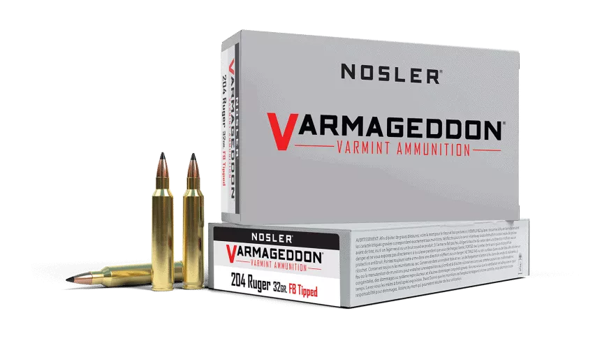 Nosler 204 Ruger 32gr Flat Base Tipped Varmageddon Ammunition (20ct)