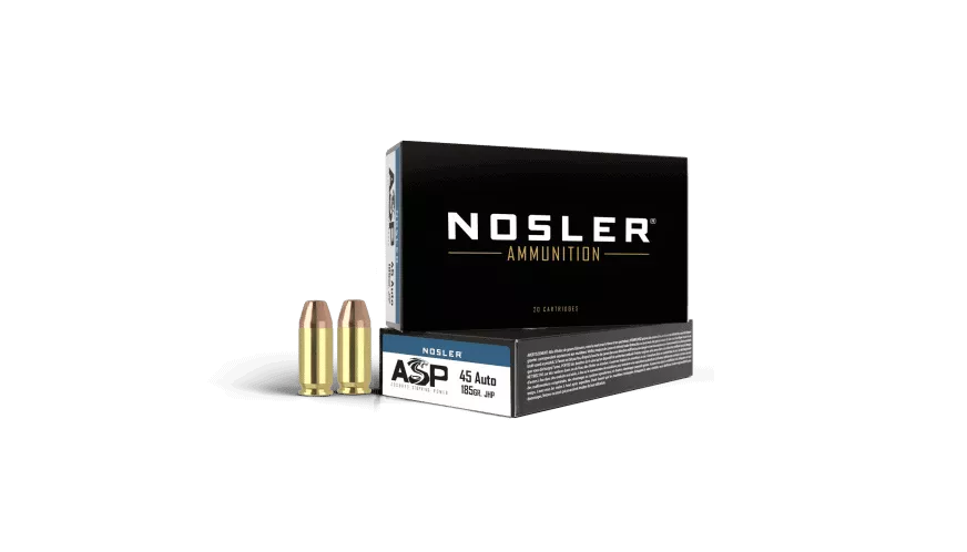 Nosler 45 ACP 185gr JHP ASP Handgun Ammunition (50ct)