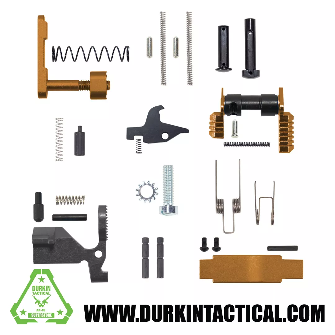 Orange AR-15 Lower Parts Kit Except Trigger, Hammer, and Grip