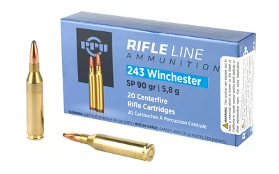 PPU .243 Winchester 90gr Soft Point Ammo – 20 Rounds
