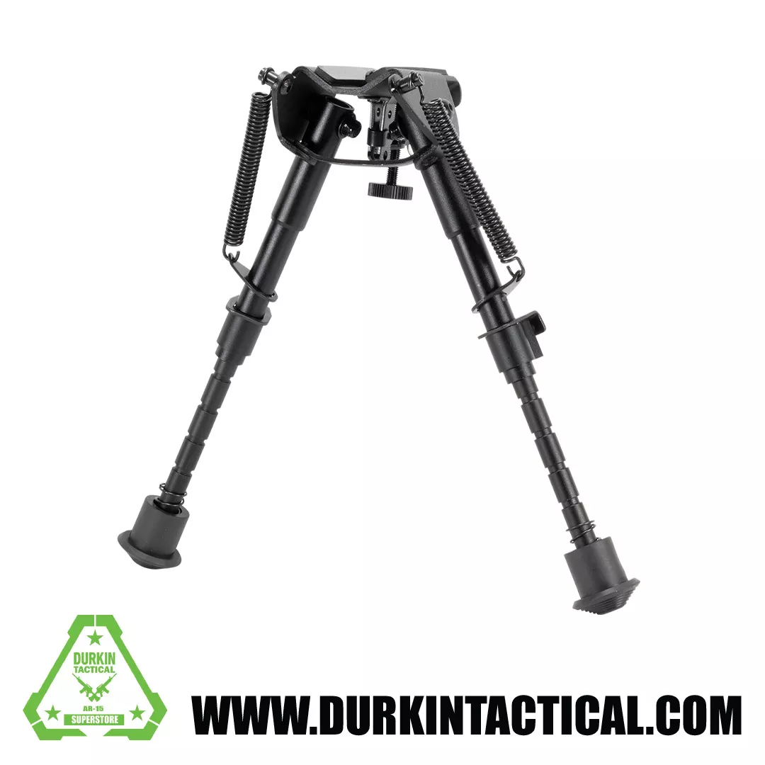 Premium 6″-9″ Adjustable Metal Bipod – Black