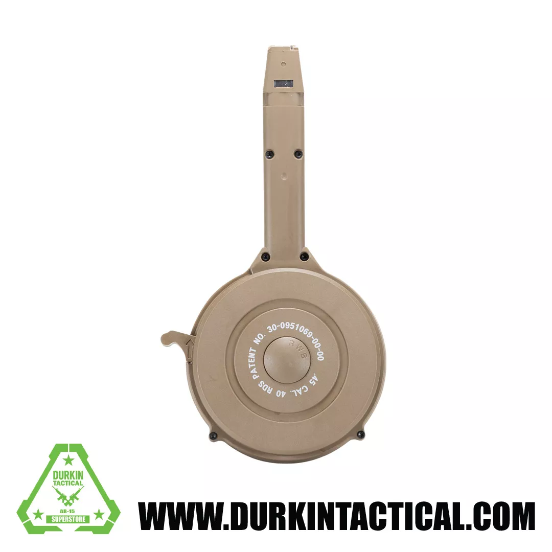 RWB .45 Caliber | 40rd High Capacity Drum Magazine | Desert Tan