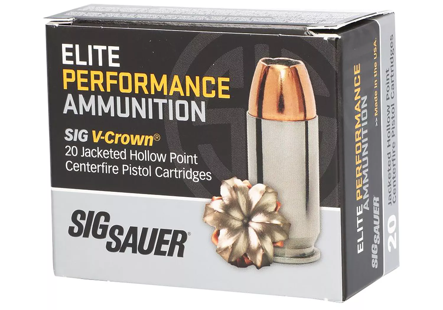 Sig Sauer 10mm Auto 200gr V-Crown Elite Performance Ammo
