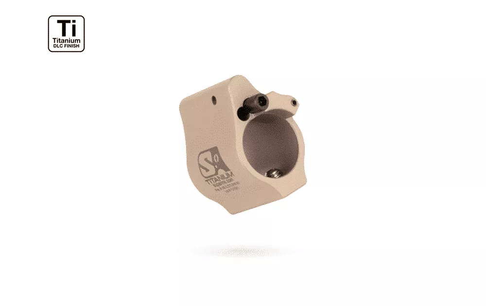 Superlative Arms .625" Adjustable Titanium Gas Block | Set Screw Mount | Tan DLC