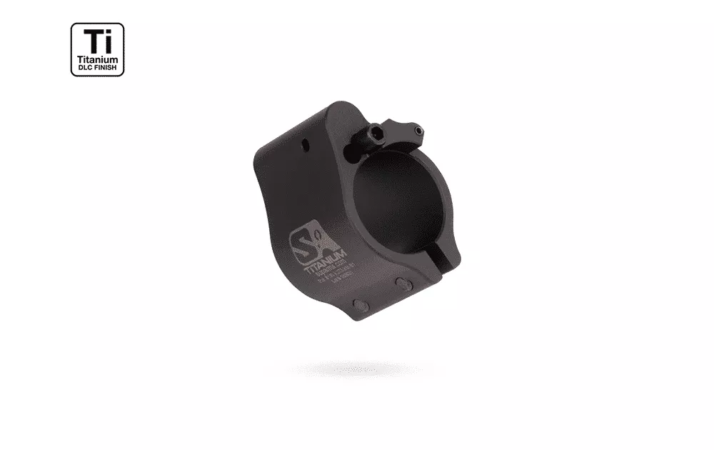Superlative Arms .750" Adjustable Titanium Gas Block | Clamp On Mount | Dark DLC