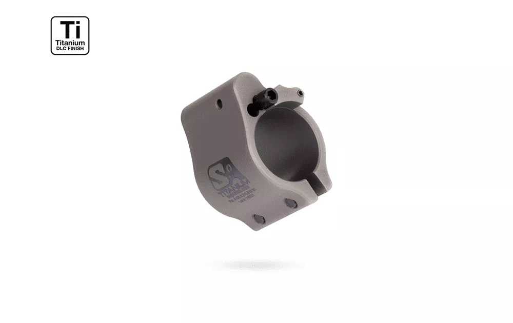 Superlative Arms .750" Adjustable Titanium Gas Block | Clamp On Mount | Grey DLC