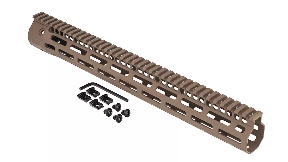 Troy Industries X-Series 15.125″ Low Profile Ultra-Light M-LOK BattleRail, Flat Dark Earth(SRAI-SR1-15FT-X2)