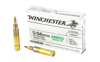 Winchester M855 5.56 NATO 62GR FMJ Ammo – 20 Rounds