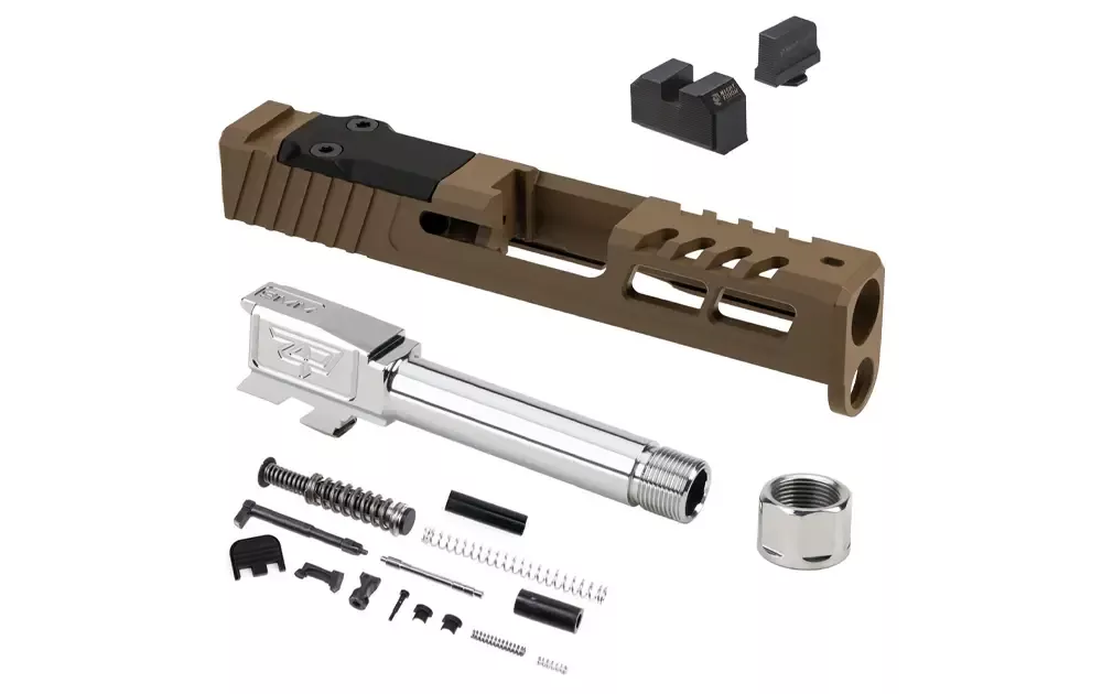 Zaffiri Precision ZPS2 FDE Complete Slide for G43X | Stainless Threaded Barrel