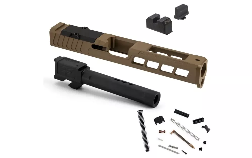 Zaffiri Precision ZPS3 FDE Complete Ported Slide for G17 Gen 3 | Black Barrel