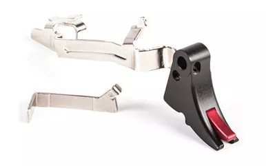 ZEV TECHNOLOGIES FULCRUM ADJUSTABLE GLOCK TRIGGER BAR KIT - BLACK W/ RED SAFETY